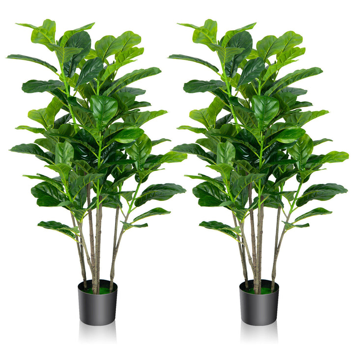 51Artificial Tree 2-Pack Artificial Fiddle Leaf Fig Tree for Indoor Outdoor Image 1