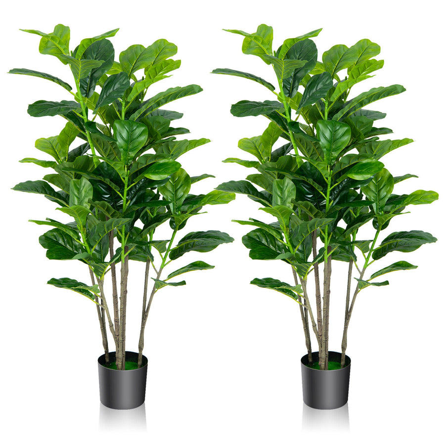 51Artificial Tree 2-Pack Artificial Fiddle Leaf Fig Tree for Indoor Outdoor Image 1