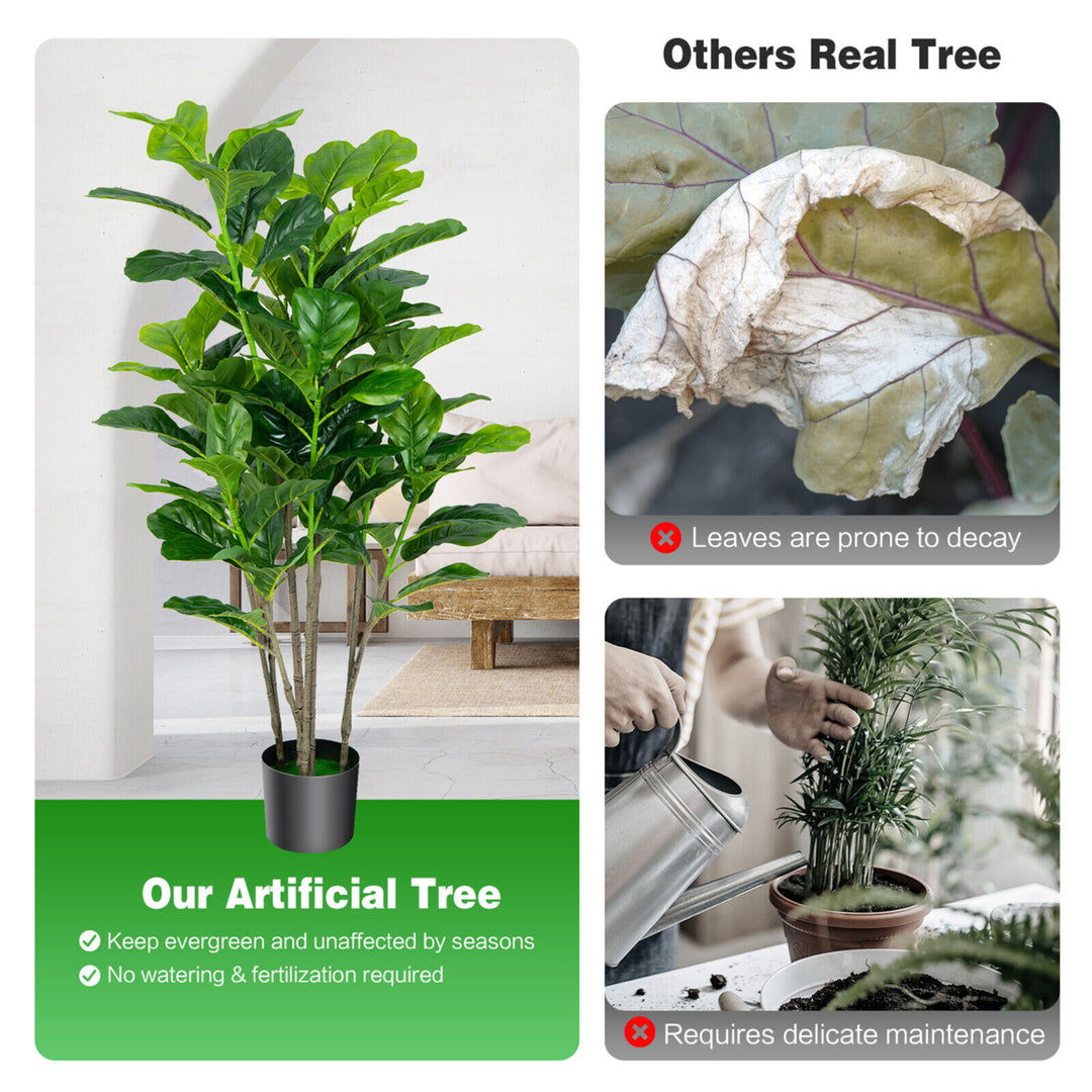 51Artificial Tree 2-Pack Artificial Fiddle Leaf Fig Tree for Indoor Outdoor Image 8