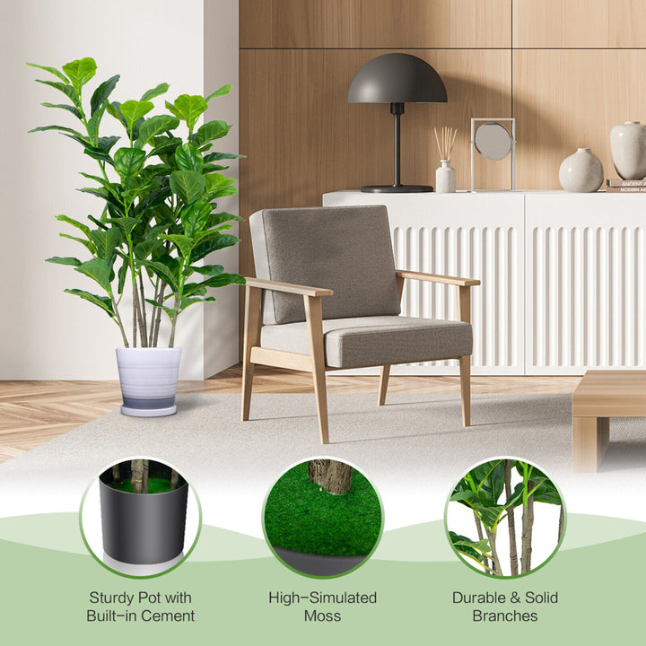 51Artificial Tree 2-Pack Artificial Fiddle Leaf Fig Tree for Indoor Outdoor Image 10