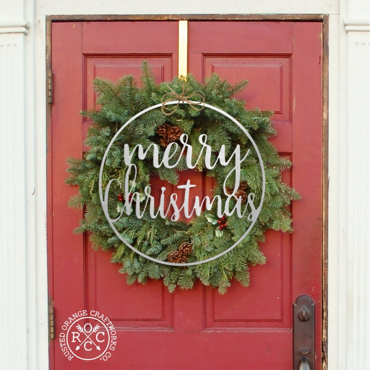 Winter Greeting Signs - Metal Christmas Wreath Decor Image 2