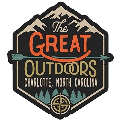 Charlotte North Carolina The Great Outdoors Design 4-Inch Fridge Magnet Image 1