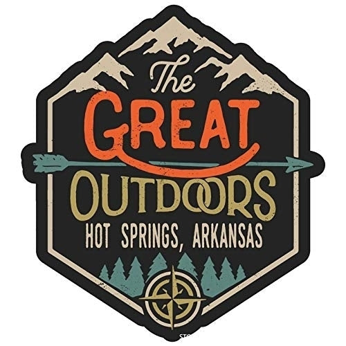 Hot Springs Arkansas The Great Outdoors Design 4-Inch Vinyl Decal Sticker Image 1