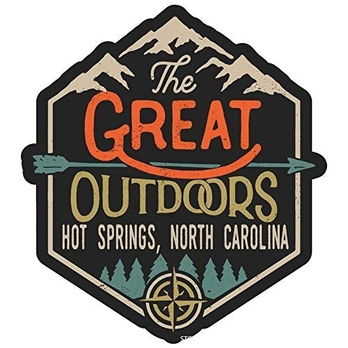 Hot Springs North Carolina The Great Outdoors Design 4-Inch Vinyl Decal Sticker Image 1