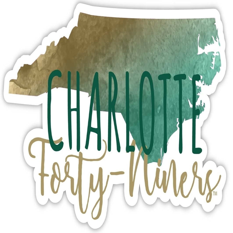 North Carolina Charlotte Forty-Niners Watercolor State Die Cut Decal Image 1