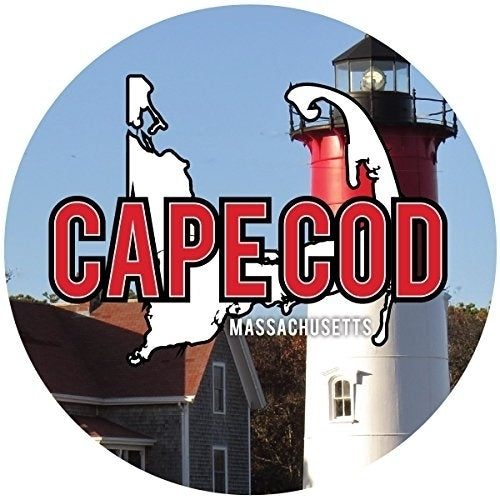 R and R Imports Cape Cod Massachusetts National Seashore Lighthouse Nautical Beach Souvenir 4 Inch Round Magnet Image 1
