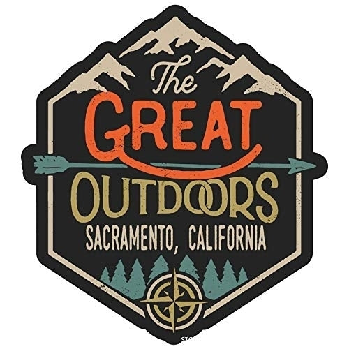 Sacramento California The Great Outdoors Design 4-Inch Vinyl Decal Sticker Image 1