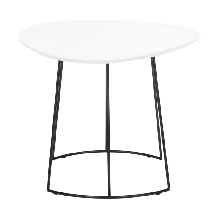 SAFAVIEH Brooks Side Table White / Black Image 8