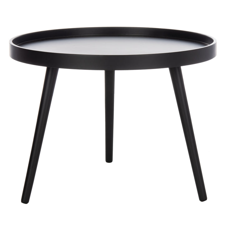 SAFAVIEH Fritz Round Tray Top Side Table Black Image 2