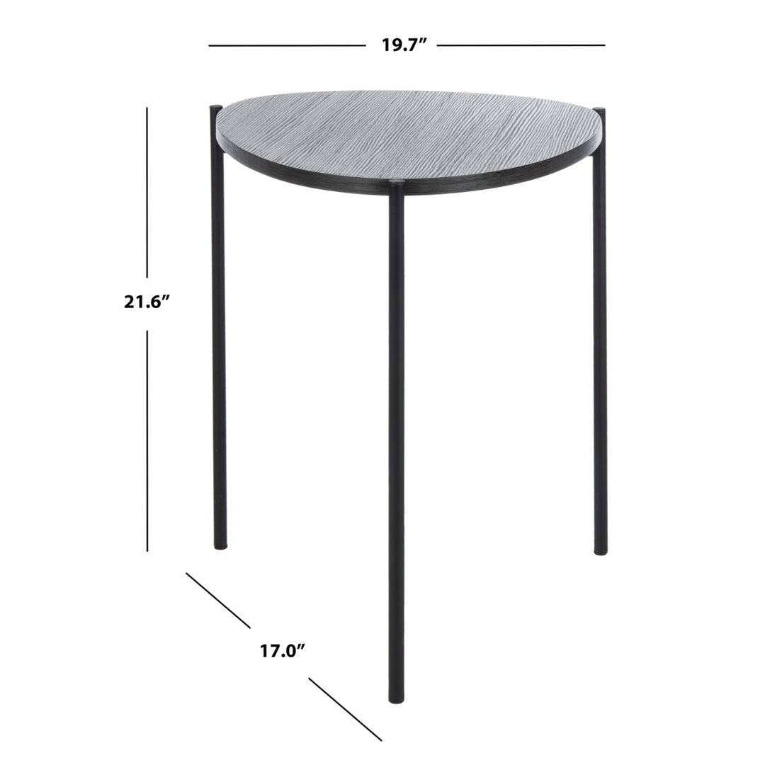 SAFAVIEH Sven Side Table Dark Grey Oak / Black Image 5