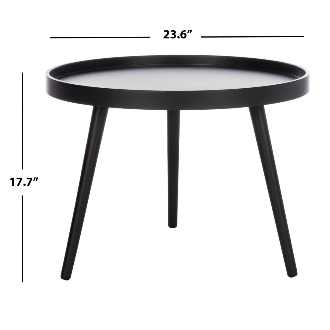 SAFAVIEH Fritz Round Tray Top Side Table Black Image 4