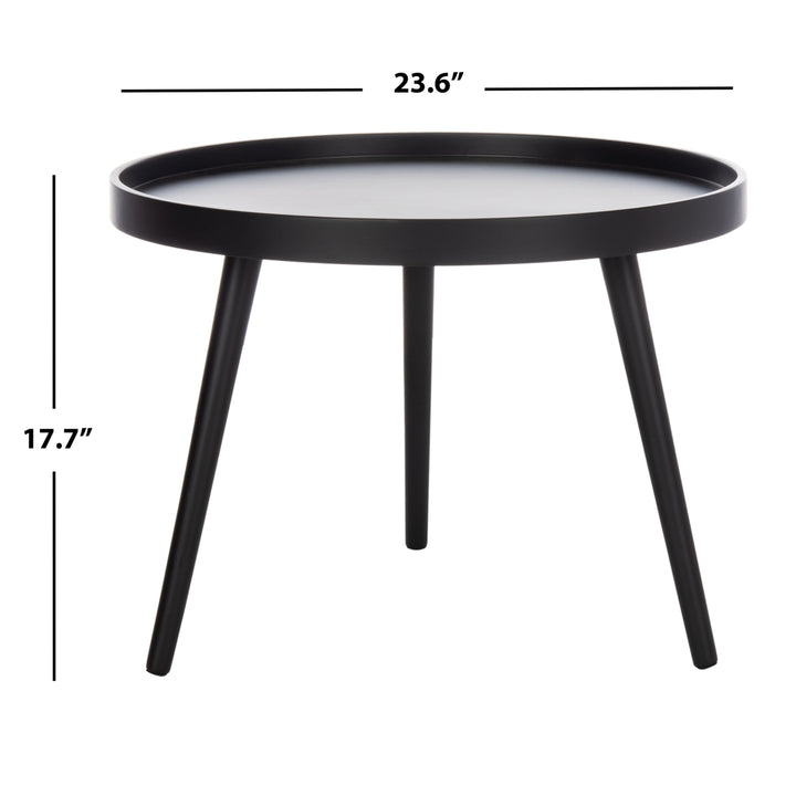 SAFAVIEH Fritz Round Tray Top Side Table Black Image 4