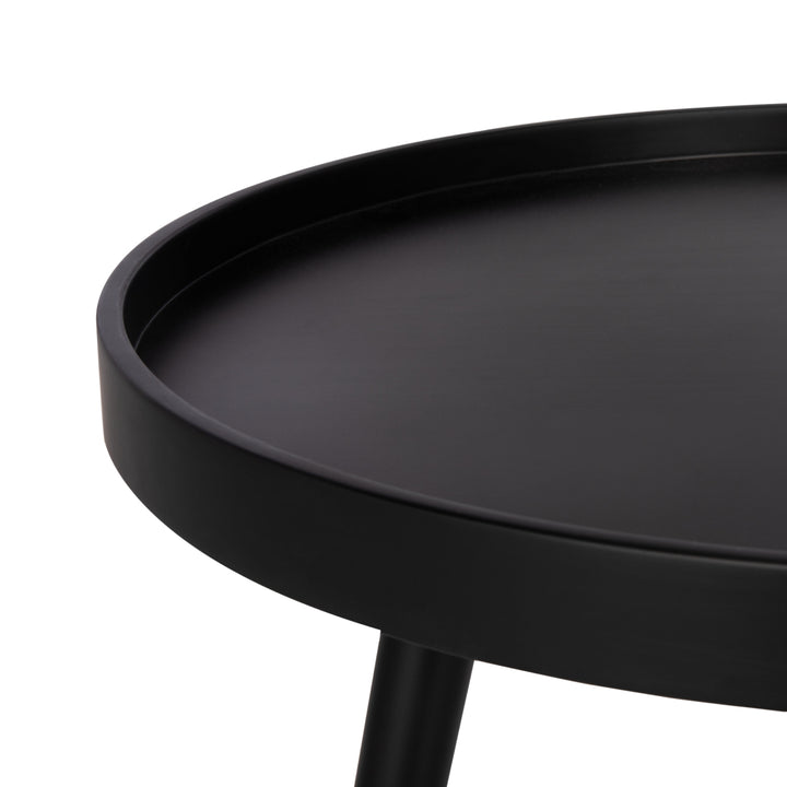 SAFAVIEH Fritz Round Tray Top Side Table Black Image 5