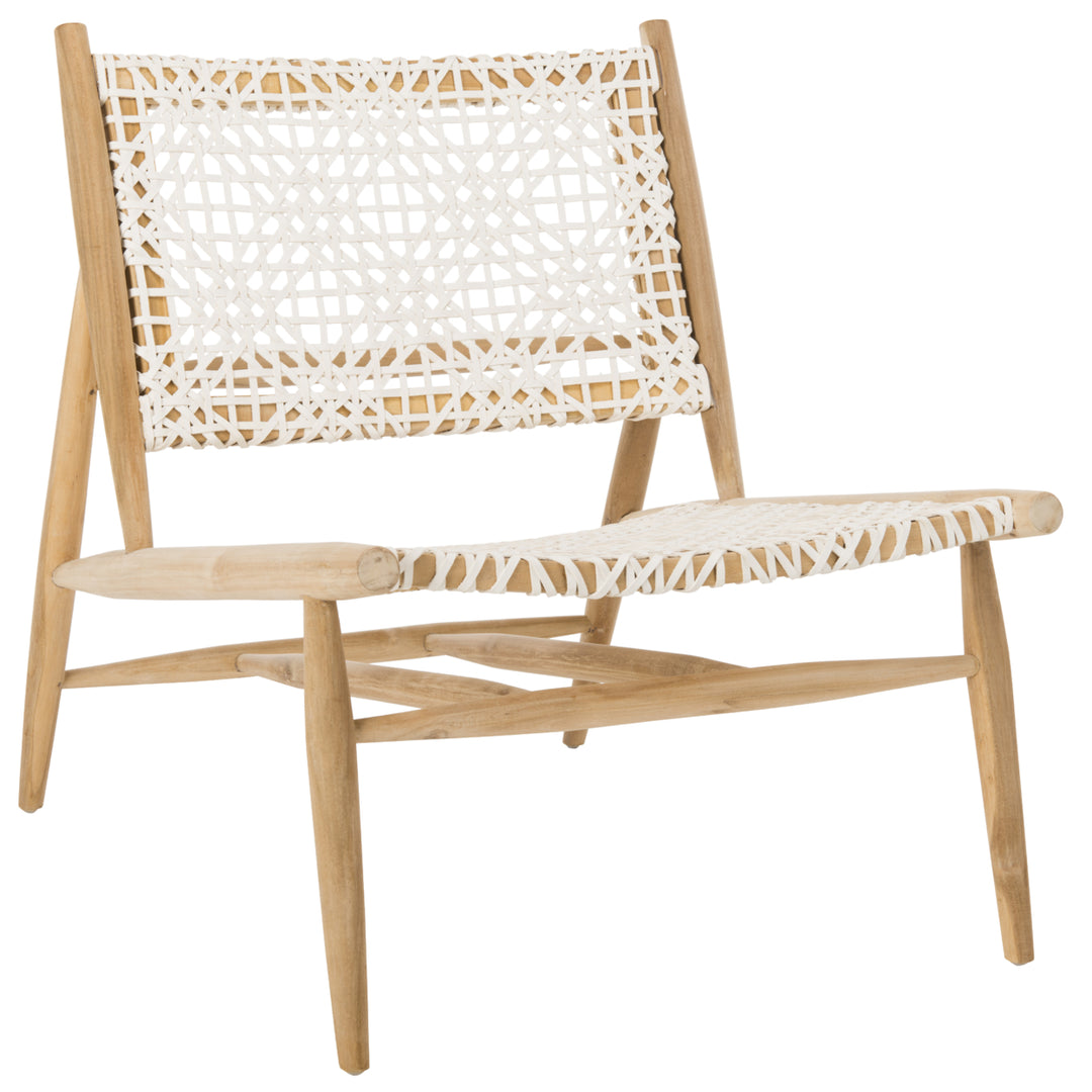 SAFAVIEH Bandelier Accent Chair White / Natural Image 3