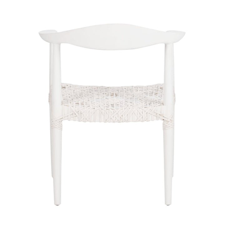 SAFAVIEH Juneau Leather Woven Accent Chair White Image 7