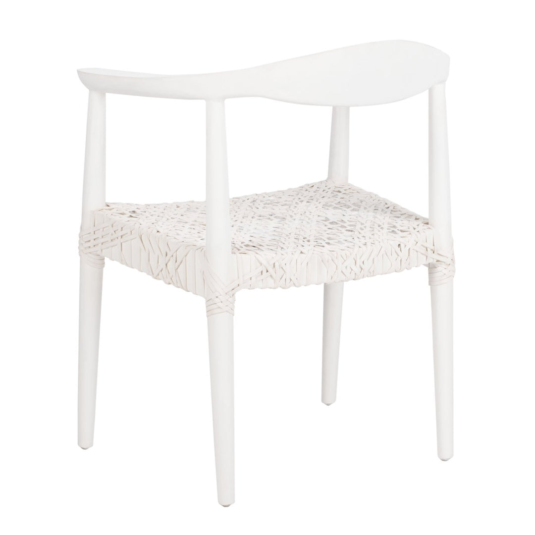 SAFAVIEH Juneau Leather Woven Accent Chair White Image 10