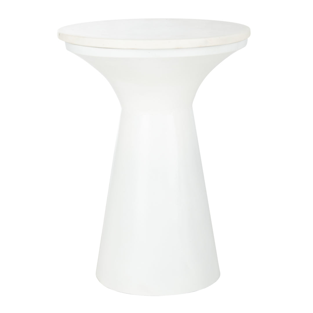 SAFAVIEH Mila Pedestal End Table White / White Image 2