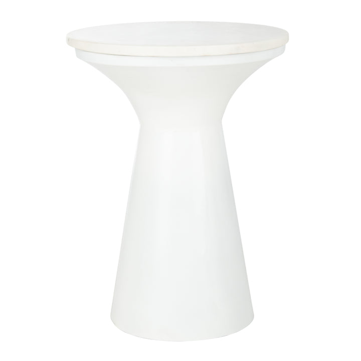 SAFAVIEH Mila Pedestal End Table White / White Image 2