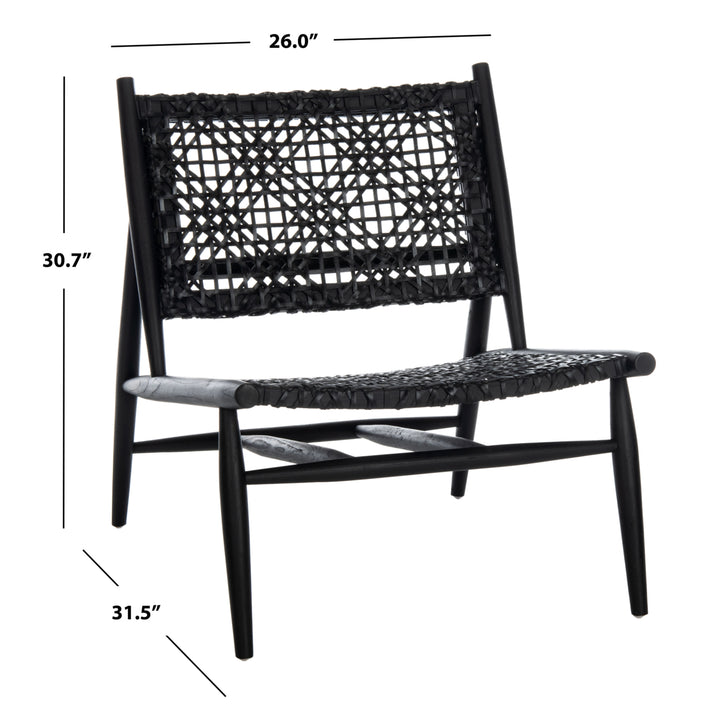 SAFAVIEH Bandelier Accent Chair Black / Black Image 5