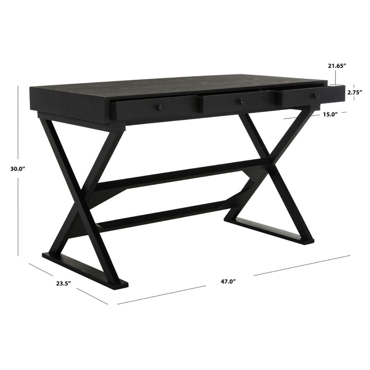 SAFAVIEH Gilbert Desk Distressed / Black Image 4