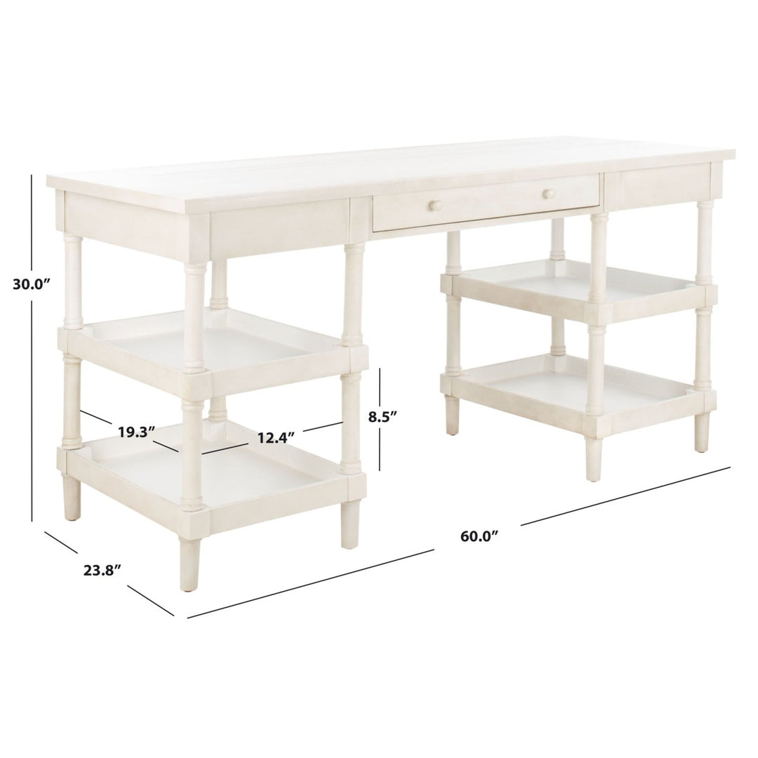 SAFAVIEH Dixon Desk White Washed Image 5