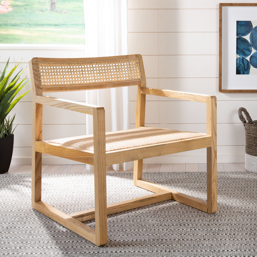 SAFAVIEH Lula Cane Accent Chair Natural Image 1