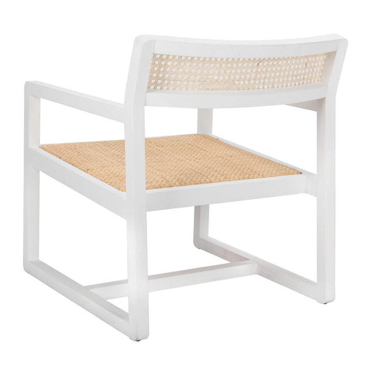 SAFAVIEH Lula Cane Accent Chair White / Natural Image 10