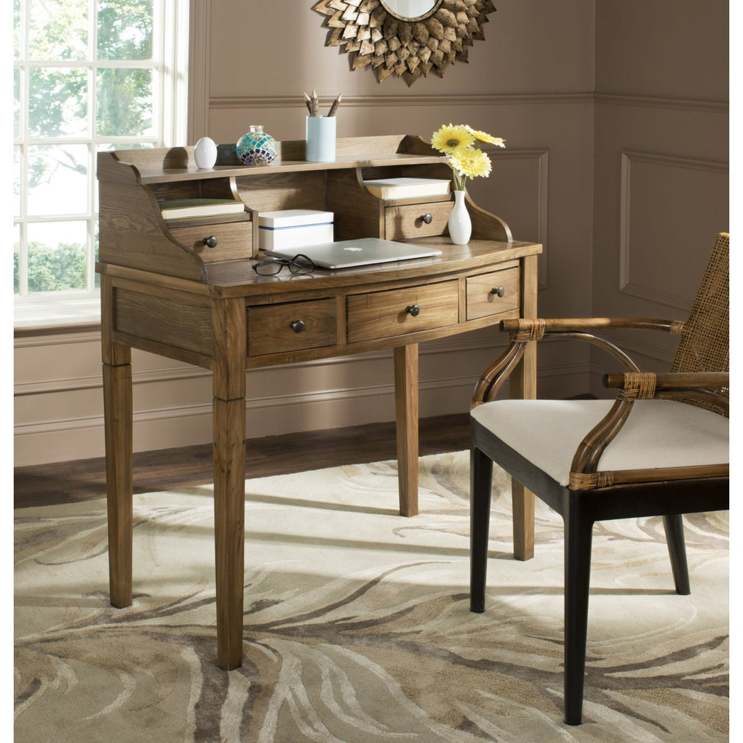 SAFAVIEH Landon 5-Drawer Writing Desk Oak Image 1