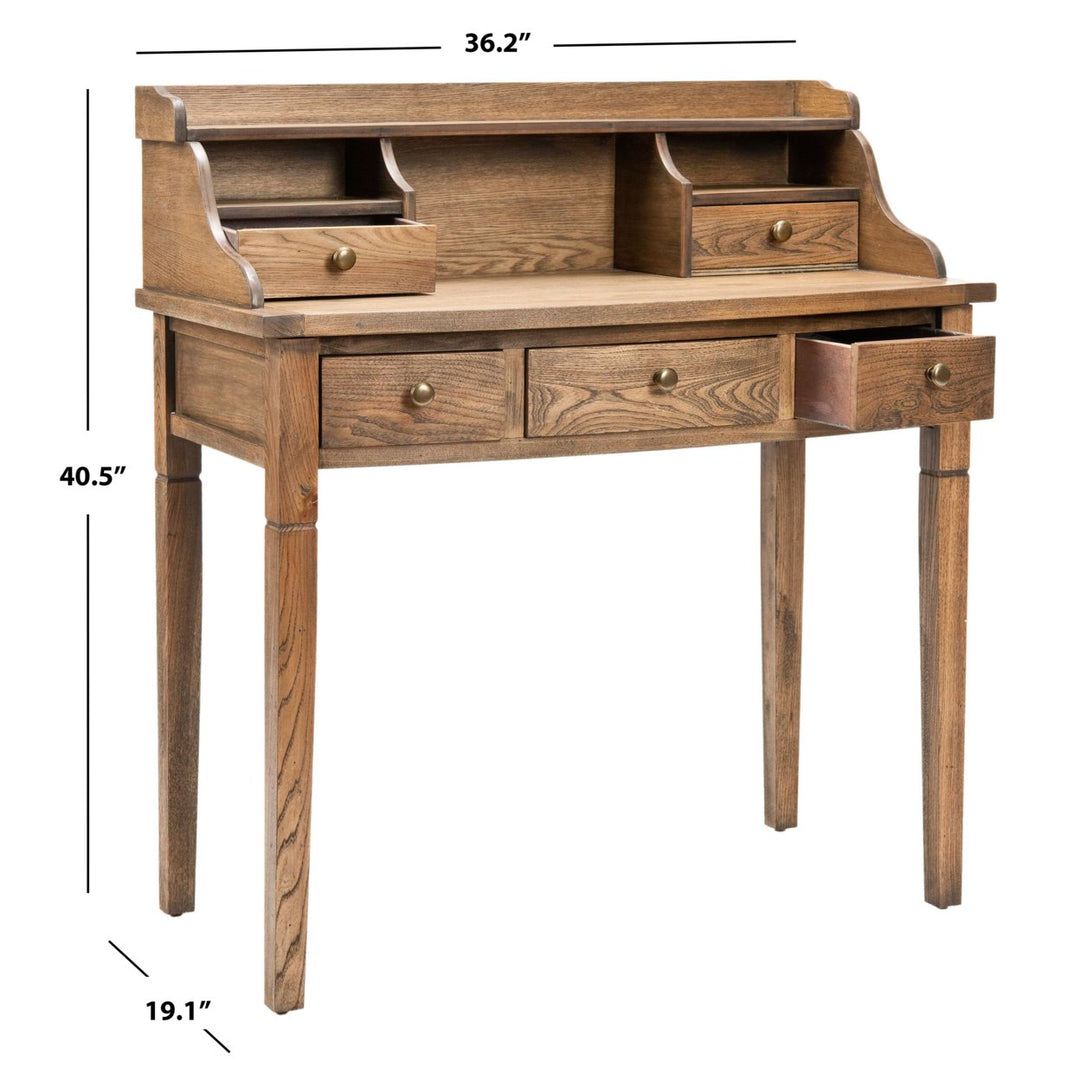 SAFAVIEH Landon 5-Drawer Writing Desk Oak Image 3