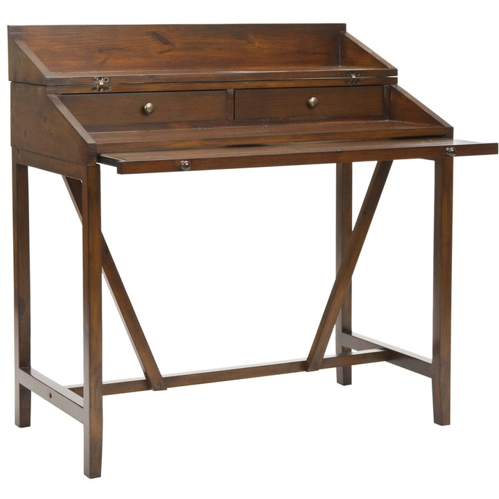 SAFAVIEH Wyatt Writing Desk With Pull-Out Table Teak Image 6