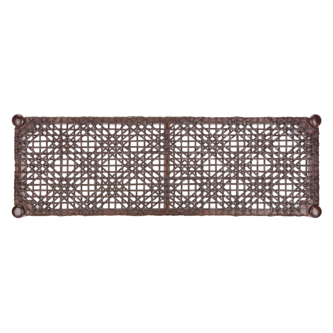 SAFAVIEH Bandelier Leather Weave Bench Brown / Brown Image 4