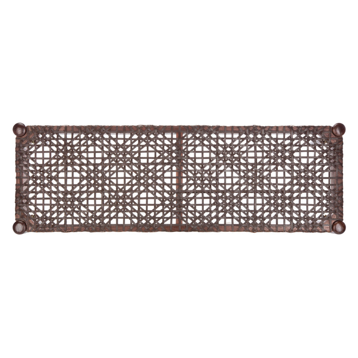 SAFAVIEH Bandelier Leather Weave Bench Brown / Brown Image 4