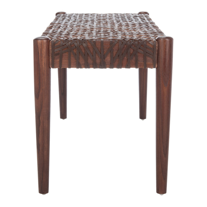 SAFAVIEH Bandelier Leather Weave Bench Brown / Brown Image 8