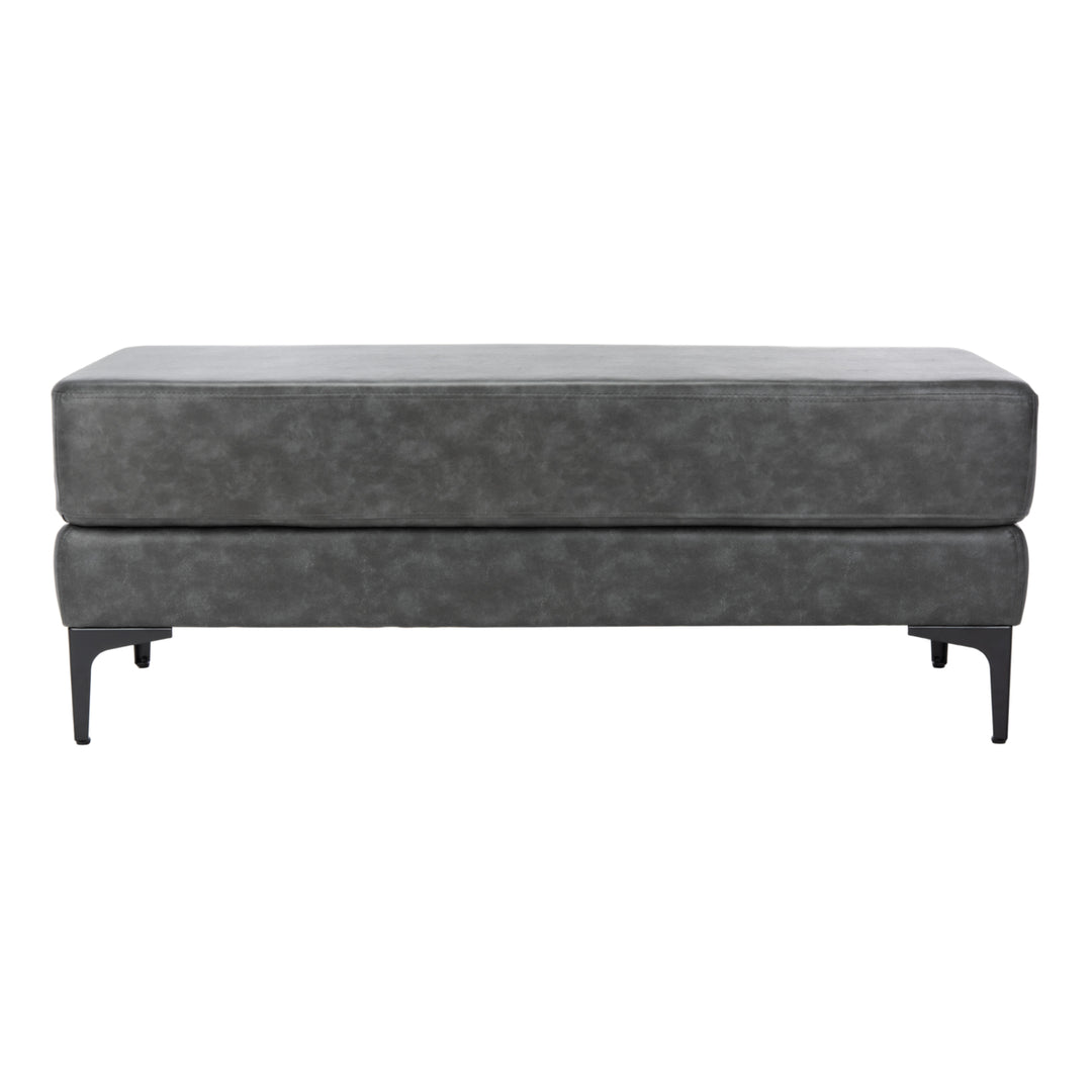 SAFAVIEH Elise Rectangular Bench Grey / Black Image 3