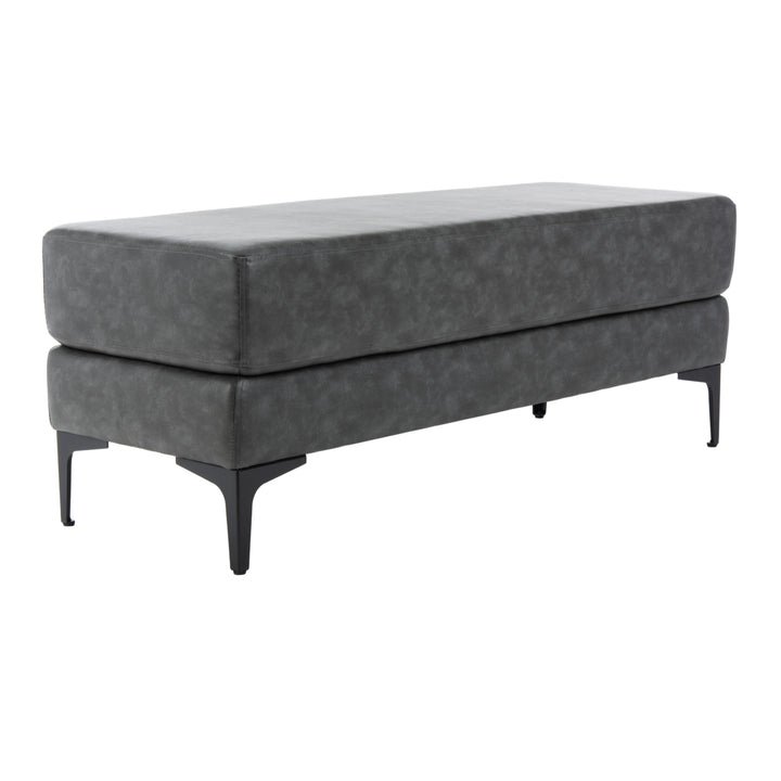 SAFAVIEH Elise Rectangular Bench Grey / Black Image 4