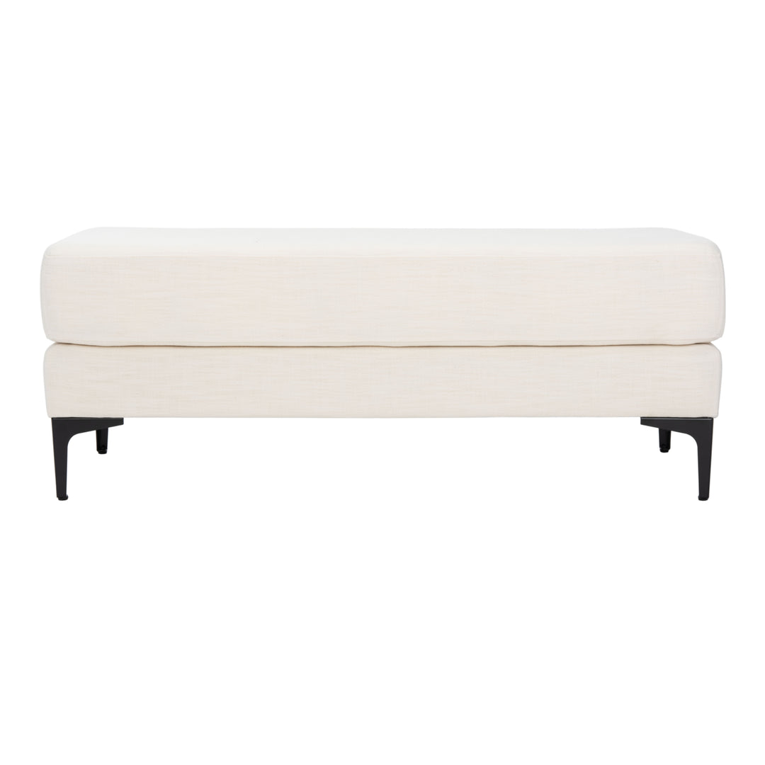 SAFAVIEH Elise Rectangular Bench Creme / Black Image 3