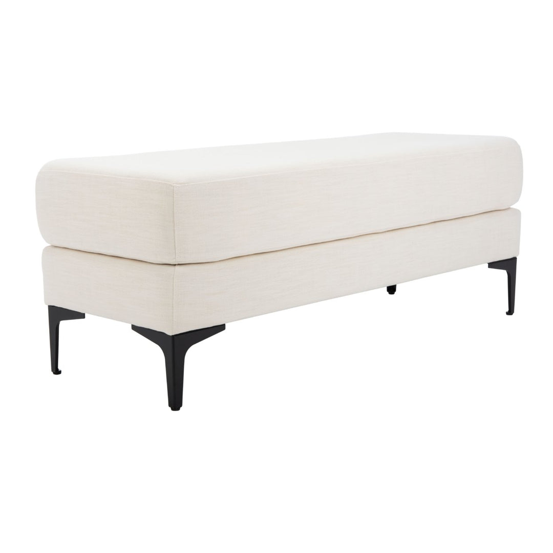 SAFAVIEH Elise Rectangular Bench Creme / Black Image 4