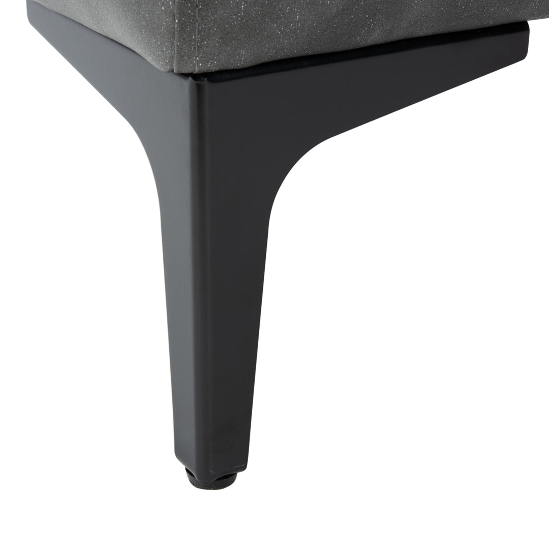 SAFAVIEH Elise Rectangular Bench Grey / Black Image 8