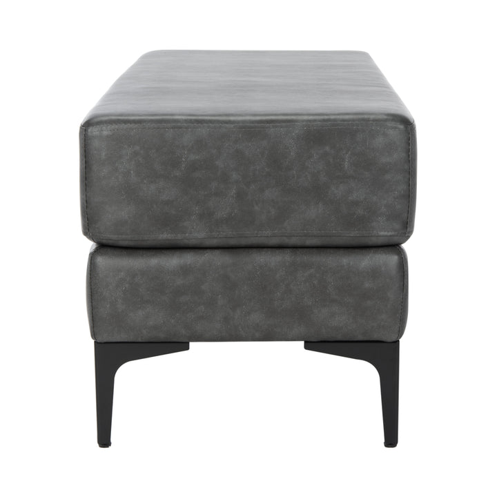 SAFAVIEH Elise Rectangular Bench Grey / Black Image 9