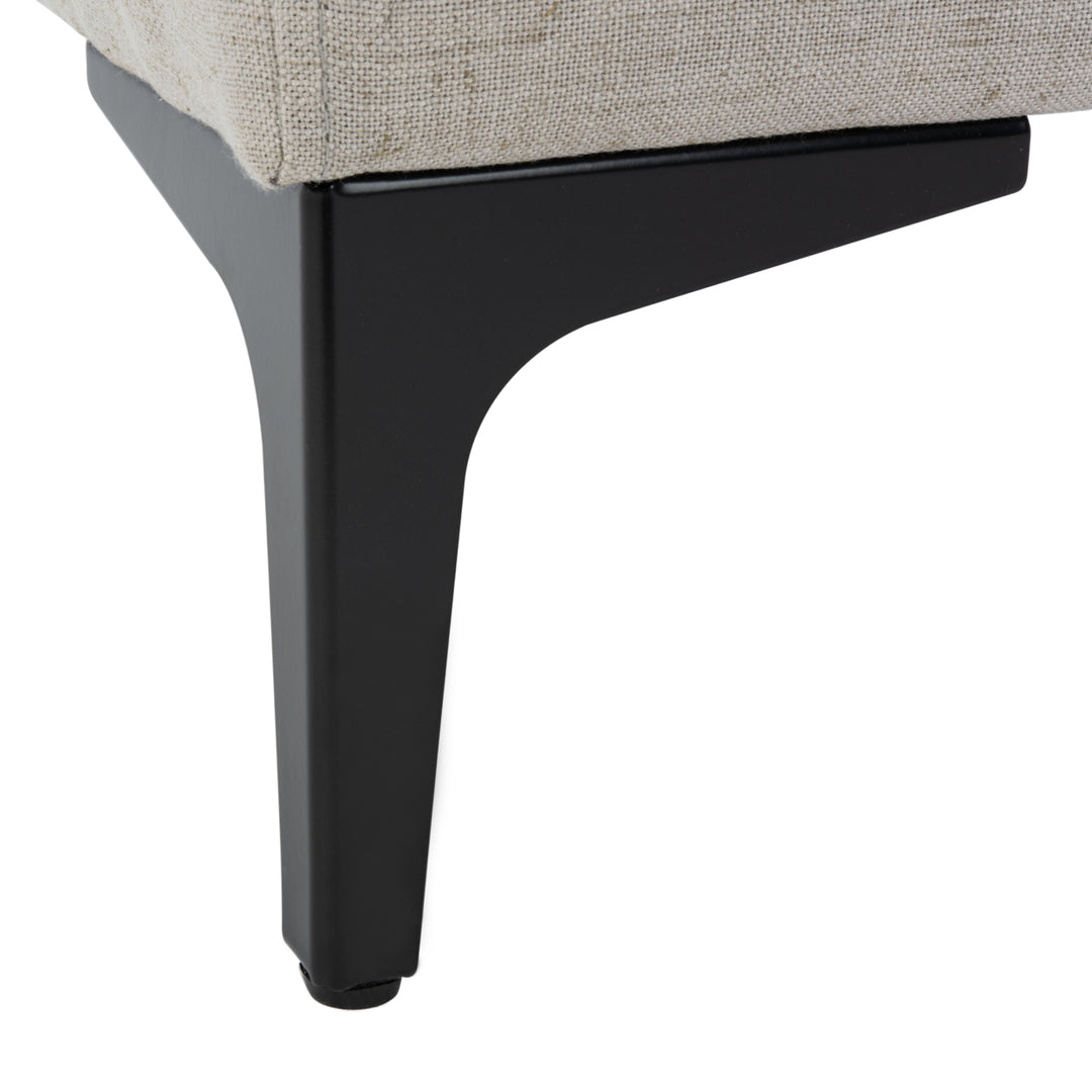 SAFAVIEH Elise Rectangular Bench Light Grey / Black Image 8