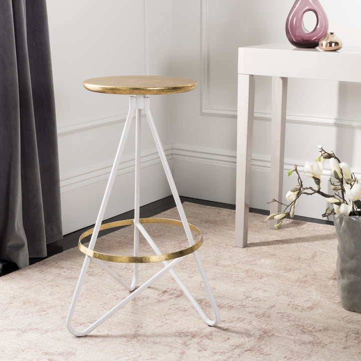 SAFAVIEH Galexia Bar Stool Gold / White Image 1