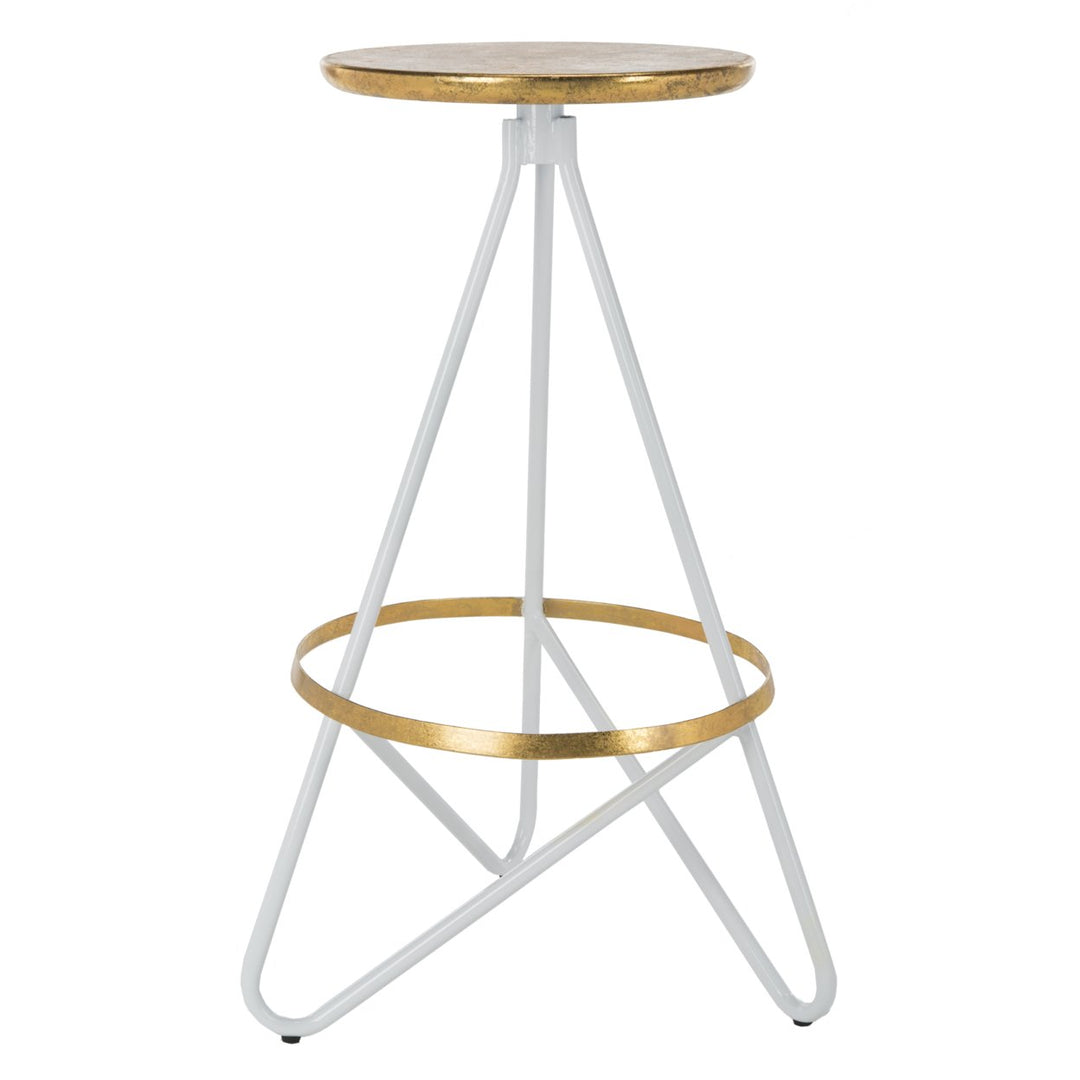 SAFAVIEH Galexia Bar Stool Gold / White Image 3