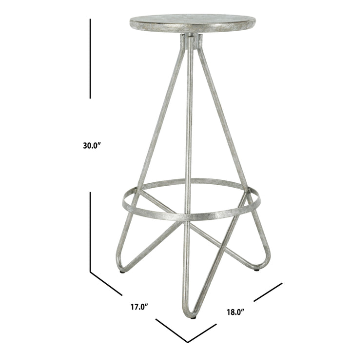 SAFAVIEH Galexia Bar Stool Silver / Leaf Image 6