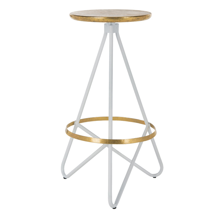 SAFAVIEH Galexia Bar Stool Gold / White Image 4