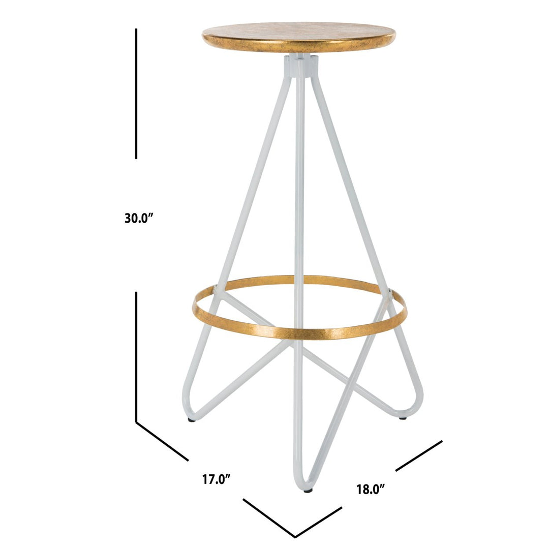 SAFAVIEH Galexia Bar Stool Gold / White Image 6