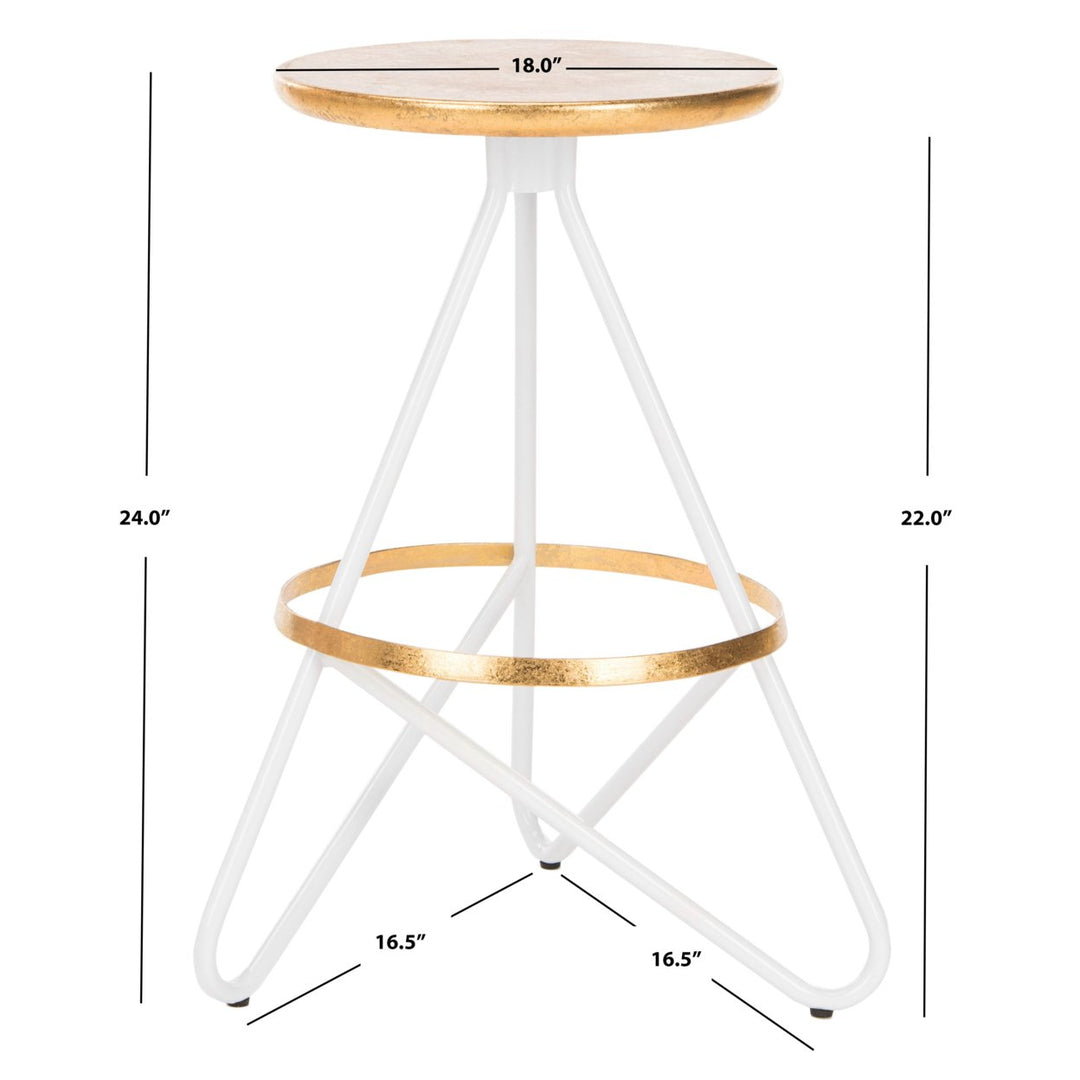 SAFAVIEH Galexia Counter Stool Gold / White Image 5