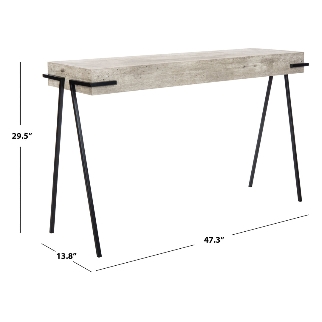 SAFAVIEH Jett Rectangle Console Table Light Grey / Black Image 5