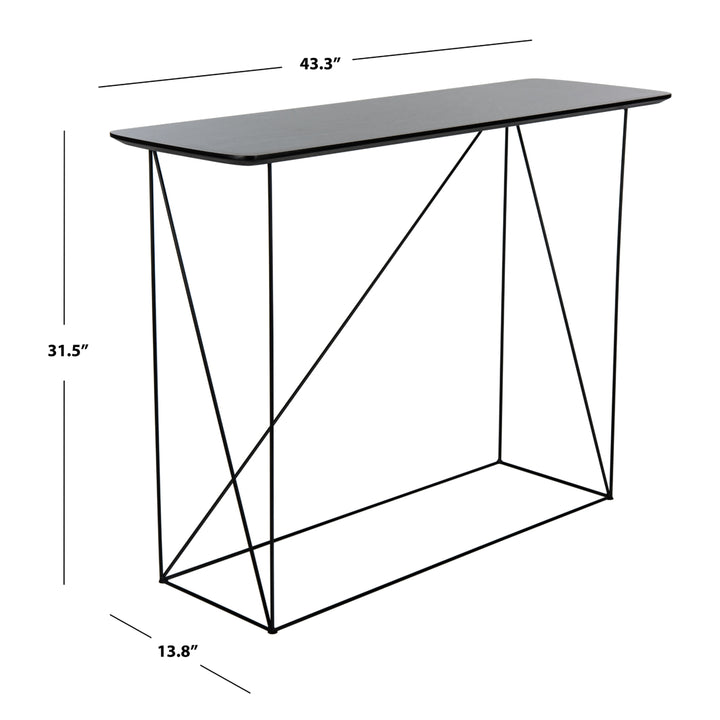 SAFAVIEH Rylee Rectangle Console Table Dark Grey / Black Image 5