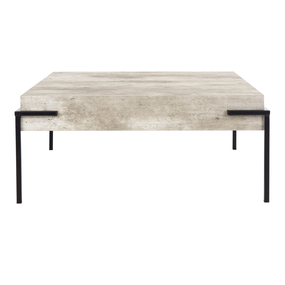 SAFAVIEH Eli Square Coffee Table Light Grey / Black Image 2