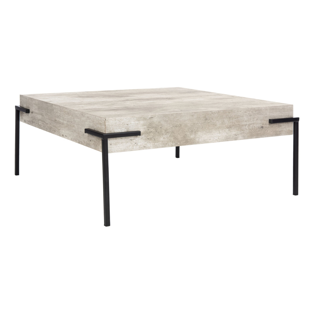 SAFAVIEH Eli Square Coffee Table Light Grey / Black Image 3